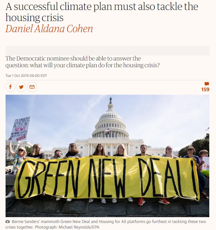 Header of article "A successful climate plan must also tackle the housing crisis"